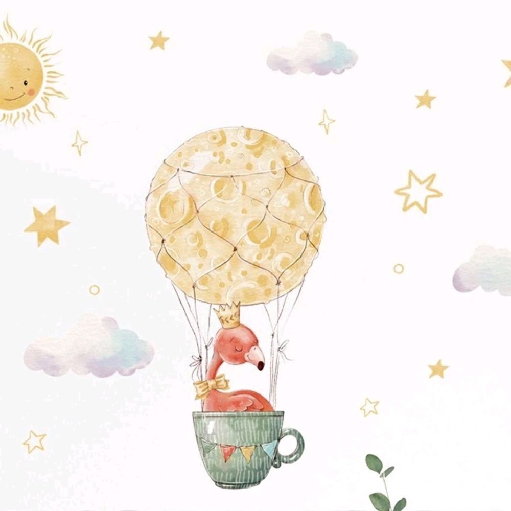 Flamingo Hot Air Balloon Decal